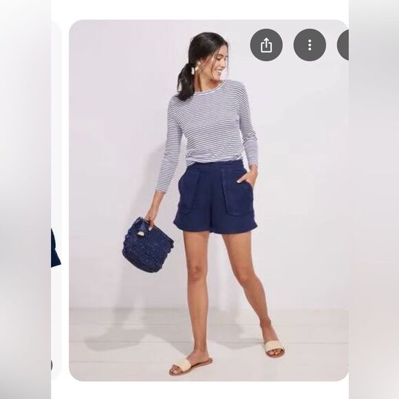 Vineyard Vines Beachy Linen Utility Shorts Navy Size Large - Picture 1 of 7